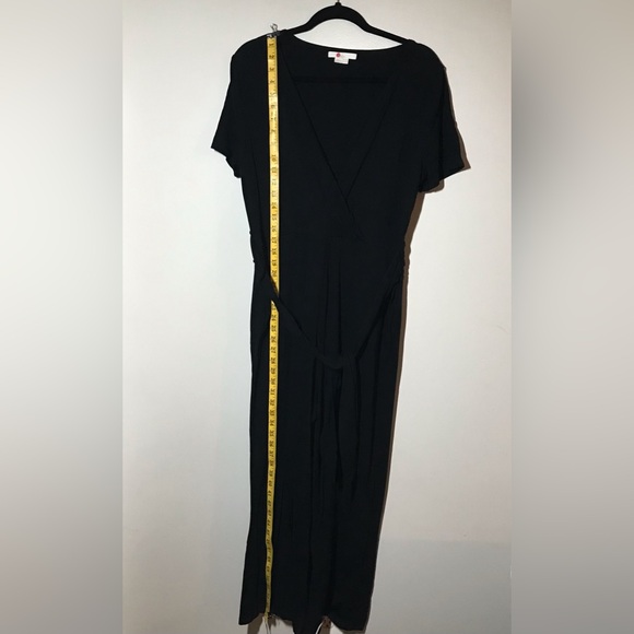 Boden black size 14 v neck with tie waist short sleeve jumpsuit romper - Picture 11 of 13